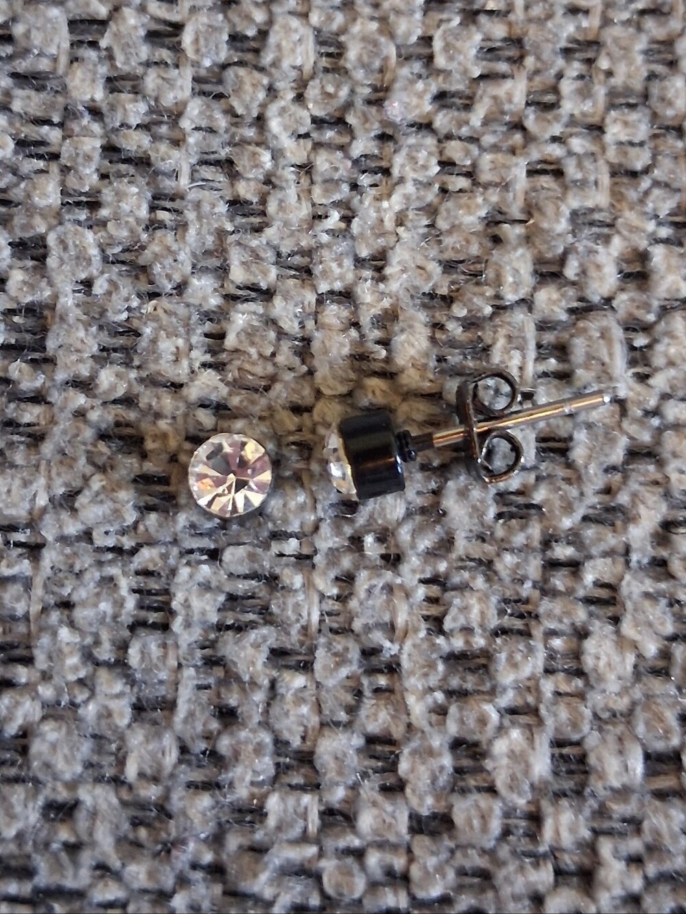 Clear Crystal Black Stud Earrings